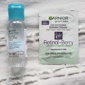 Garnier cleansing water and serum cream